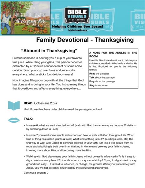 Printable Thanksgiving Devotions